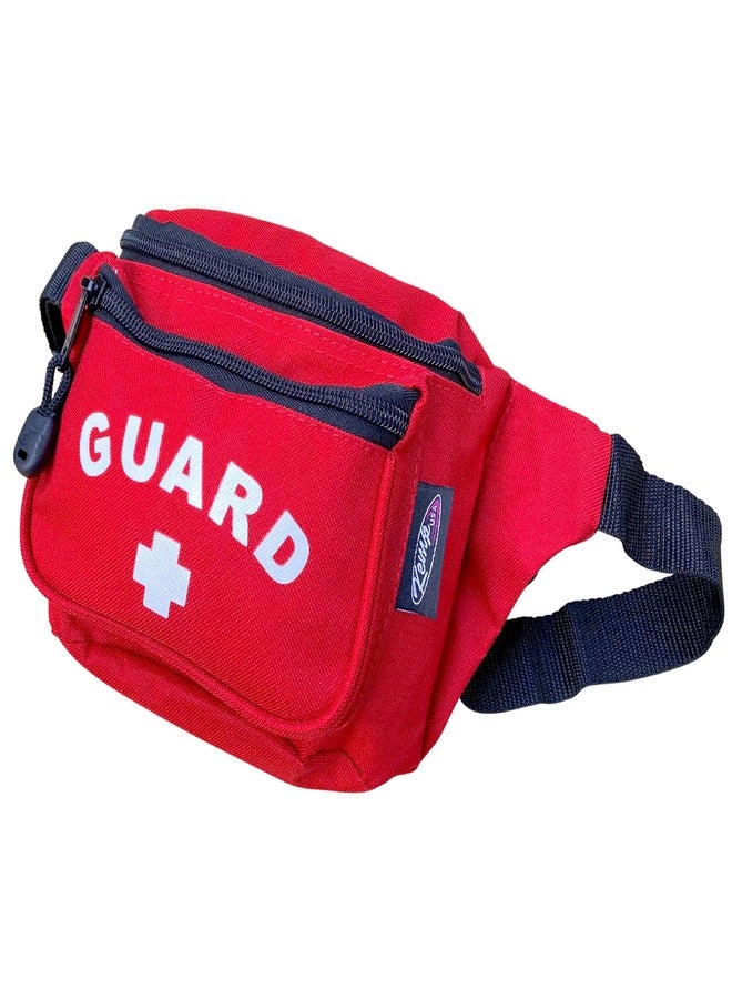 Kemp USA - Lifeguard Fanny Pack/Hip Pack with GUARD Logo - Water-Resistant and Durable Waist Bag for Medical Supplies & Lifeguard Gear - Red - Image 1